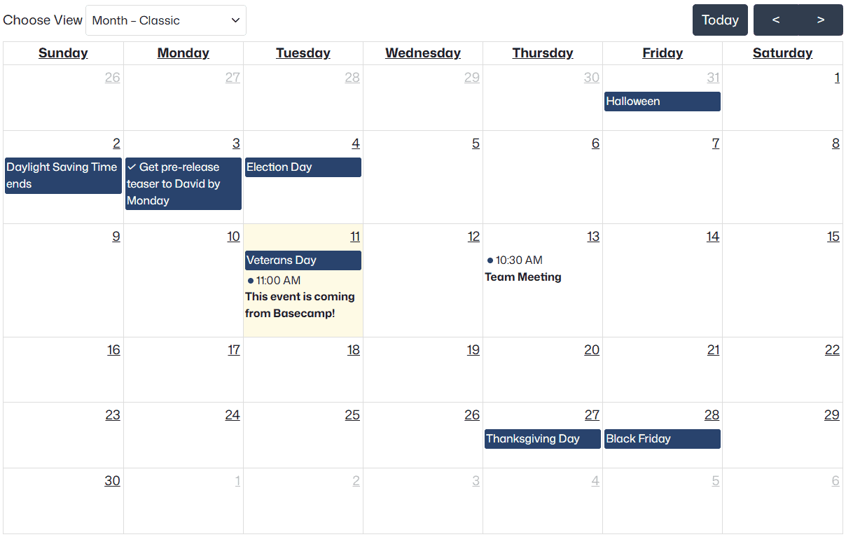 Basecamp events